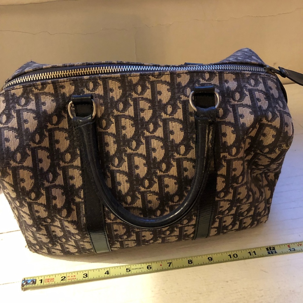 Dior vintage navy trotter Boston handbag